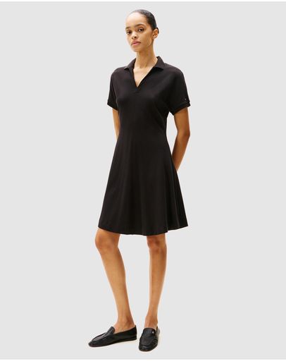 green emerald velvet dress Fit & Flare Polo Dress | Navy / Free | Womens
