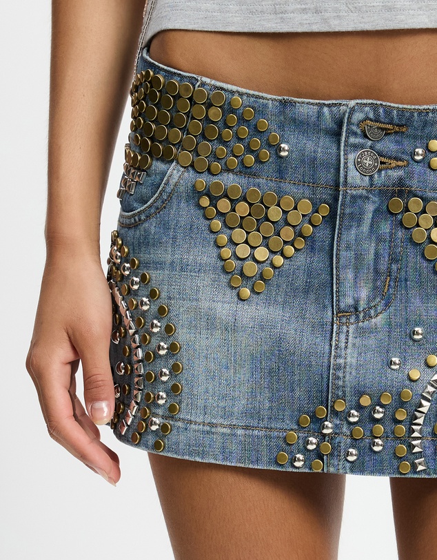 Jaded London - Studded Denim Mini Skirt