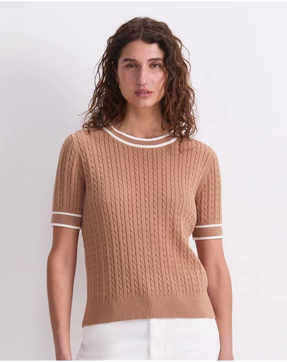 Sportscraft - Elka Cable Short Sleeve Knit