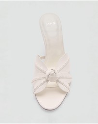 M.N.G - Leather Sandals with Flower Heels