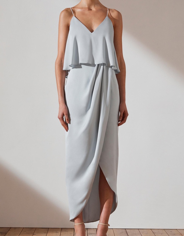 Shona Joy - Luxe Draped Cocktail Frill Dress