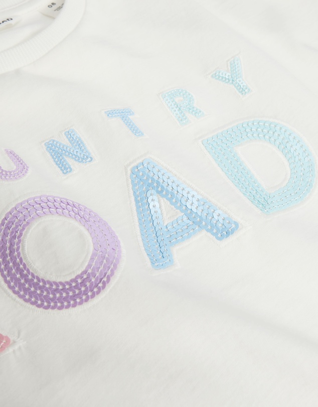 Country Road - Organically Grown Cotton Sequin Logo T-shirt