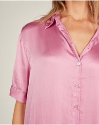 Primness - Glossed Shirt Dress