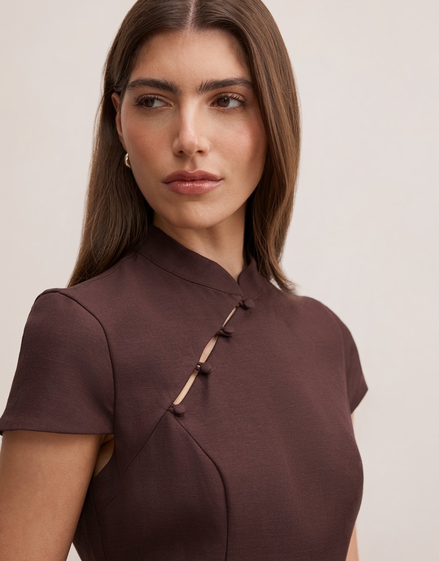 Forever New - Jessie Asymmetric Button Collar Mini Dress