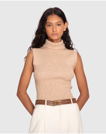Belle & Bloom - Equation Sleeveless Turtleneck Knit