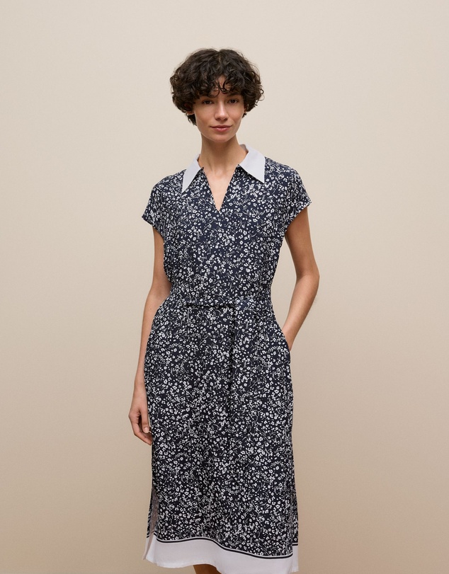 Trenery - Carraway Collared Dress in Night Sky