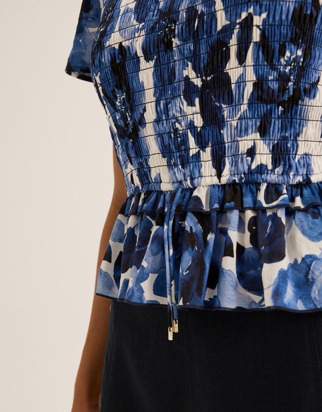 Review - Elizabeth Shirred Peplum Top