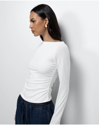 AERE - Cupro Boat Neck Top