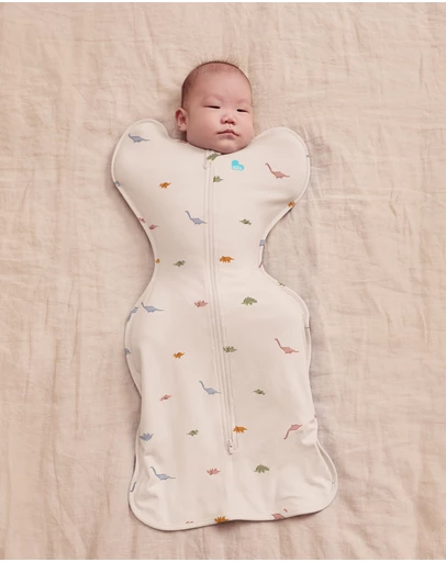 Love to Dream - Swaddle Up™ 1.0 TOG Stretch Cotton Sleepy Dinosnore Cream