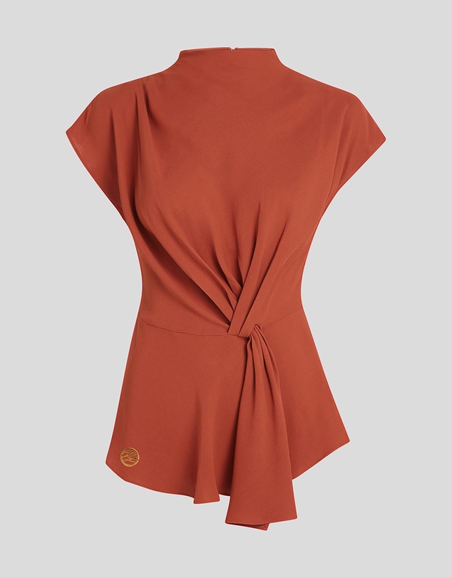 Karl Lagerfeld - Fluid Short Sleeve Knot Blouse
