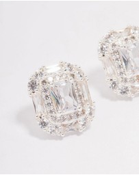Lovisa - Silver Multi Cubic Zirconia Square Stone Stud Earrings