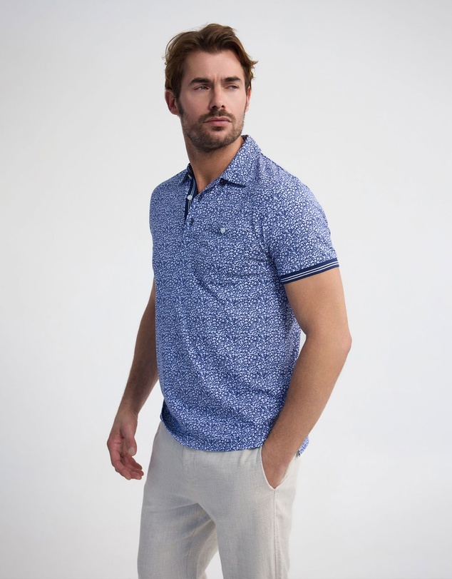 Oxford - Milo Print Jersey Polo With Pocket