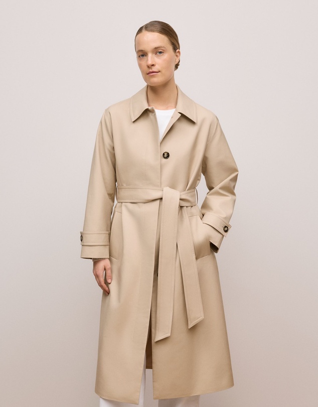 Trenery - Double Cloth Longline Trench Coat in Putty