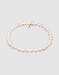 Kuzzoi - ICONIC EXCLUSIVE - Bracelet Trend Elegant with Shell Core Pearls in 925 Sterling Silver Gold Plated