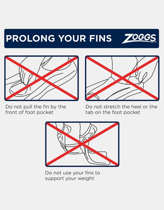 Zoggs - Long Blade Rubber Fin US 2-3