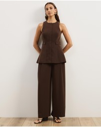 Atmos&Here - Isola Waist Detail Tailored Pants