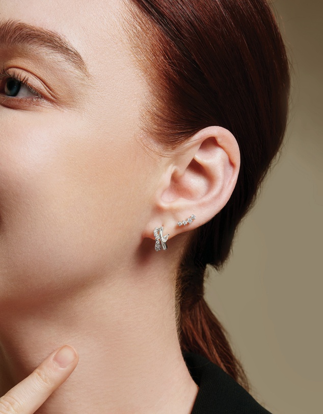 Ania Haie - Silver Sparkle Climber Studs