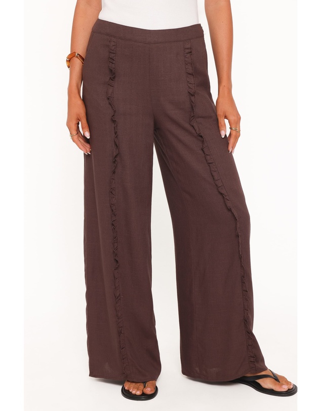 Petal & Pup - Samiya Frill Pants - Dark Brown