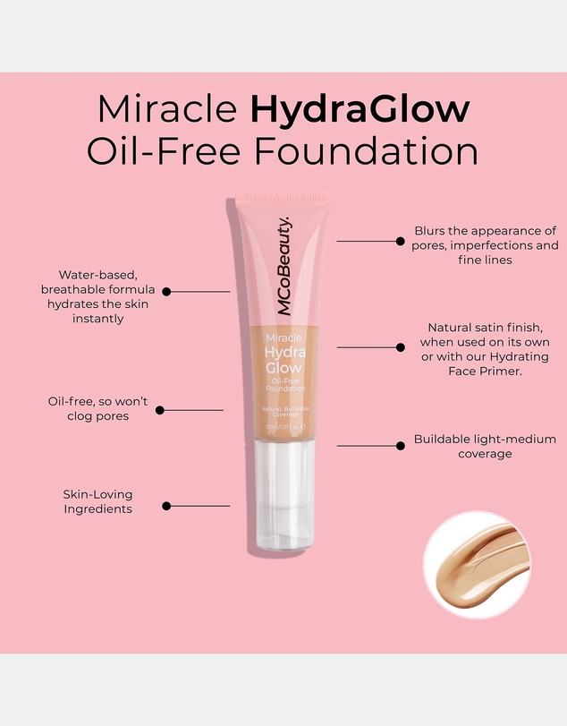 MCoBeauty - Miracle Hydro Glow Oil Free Foundation Medium Beige