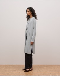 Trenery - Merino Longline Cardigan in Grey Marle