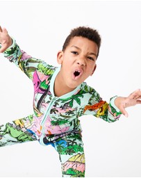 Kip&Co - Jurassic Kids Organic Cotton Pyjama Onesie - Kids-Teens