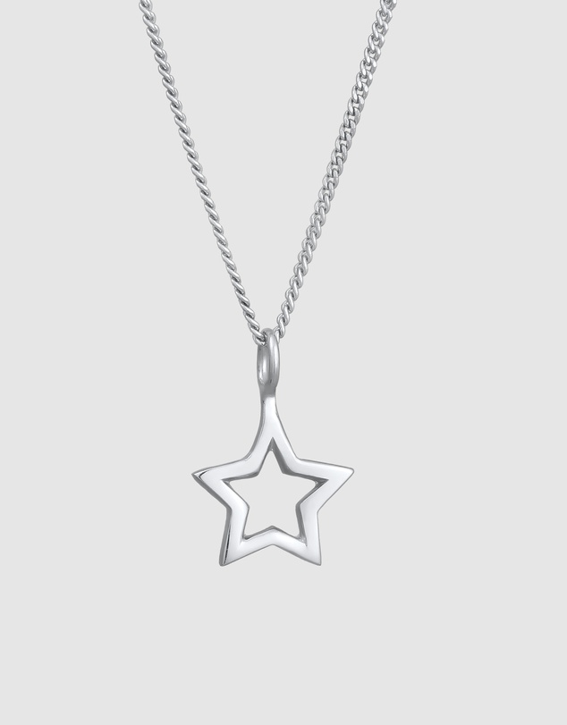 Elli Jewelry - Open Star Pendant Necklace in 925 Silver