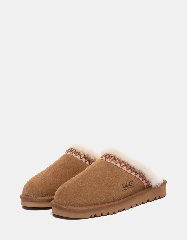 EVERAU - Australian Shepherd Ugg Liora Slipper Cow Suede Upper House Shoes