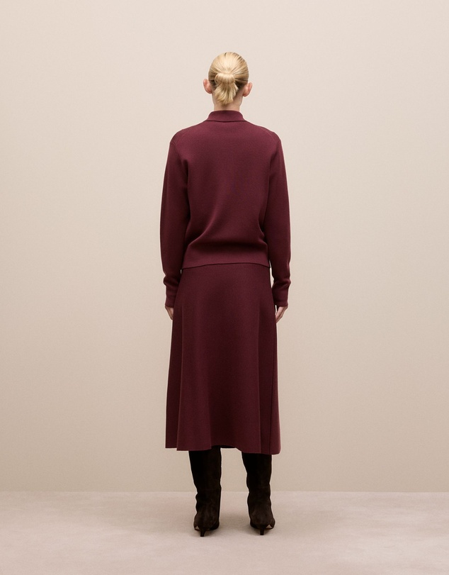 Trenery - Merino Double Knit Jacket in Red Mahogany