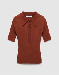 M.N.G - Polo-Neck Ribbed Sweater