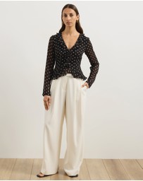 Atmos&Here - Quinn Ruffle Polka Dot Blouse