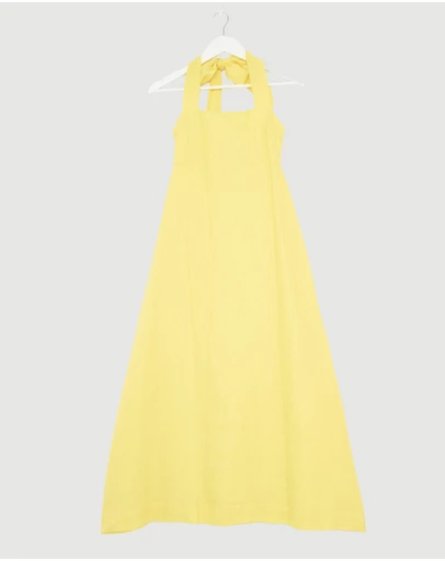 Revibe - Repaired AERE Lylah Linen Midi Dress - AU 6