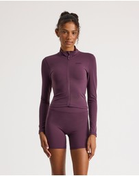 Upstate - Butter Cropped Zip Through - Perfectly Plum