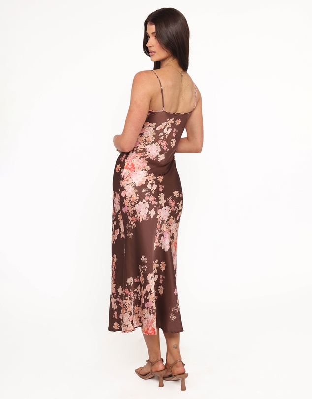 Petal & Pup - Jamila Midi Dress - Brown Floral