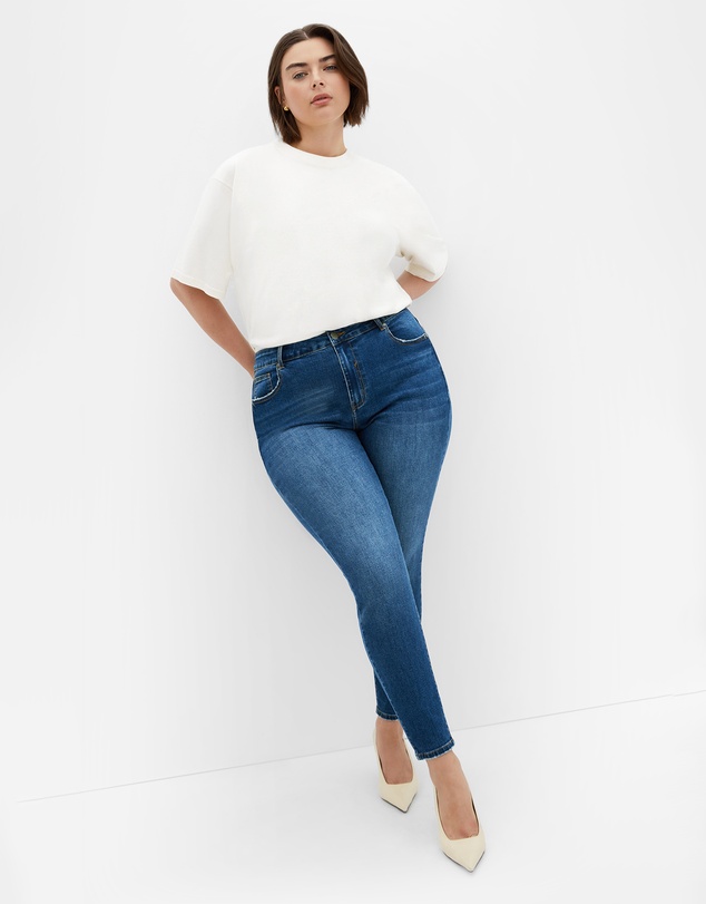 City Chic - Plus size Harley Fit Karla Skinny Jean - dark wash