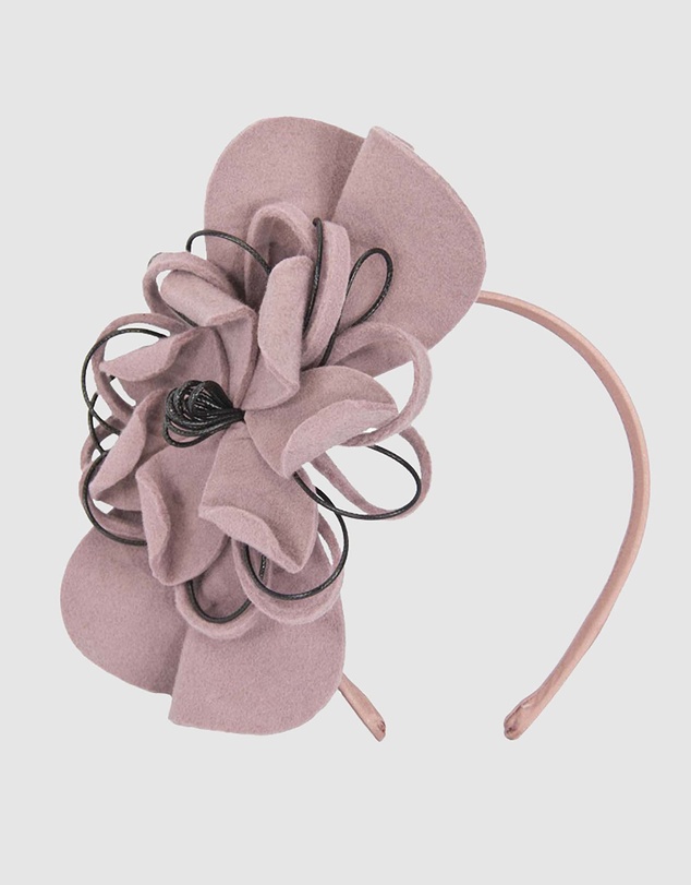 Max Alexander - Felt Dusty Pink Flower Winter Racing Fascinator