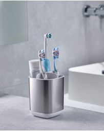 Joseph Joseph - EasyStore™ Steel Toothbrush Caddy (White)