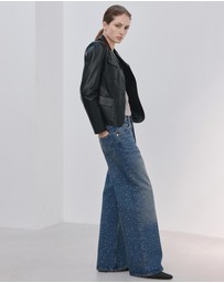 M.N.G - Wide-Leg Jeans With Rhinestones