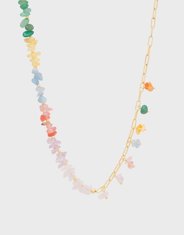 Wanderlust + Co - Kaleidoscope Beaded Gold Necklace