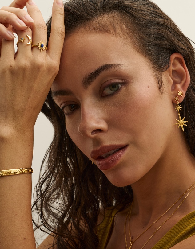 Ottoman Hands - Moon and Star Stud Earrings