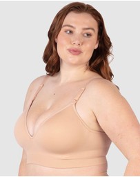 B Free Intimate Apparel - Plunge Nursing Comfort Bra – Wireless with Fixed Moulded Cups (B-C-D) Cup