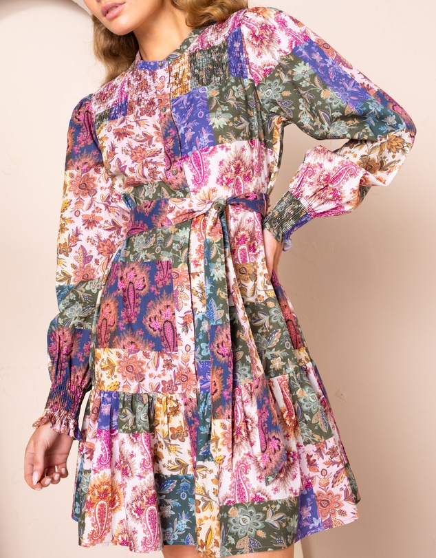 KACHEL - Leslie Shirred Mini Dress