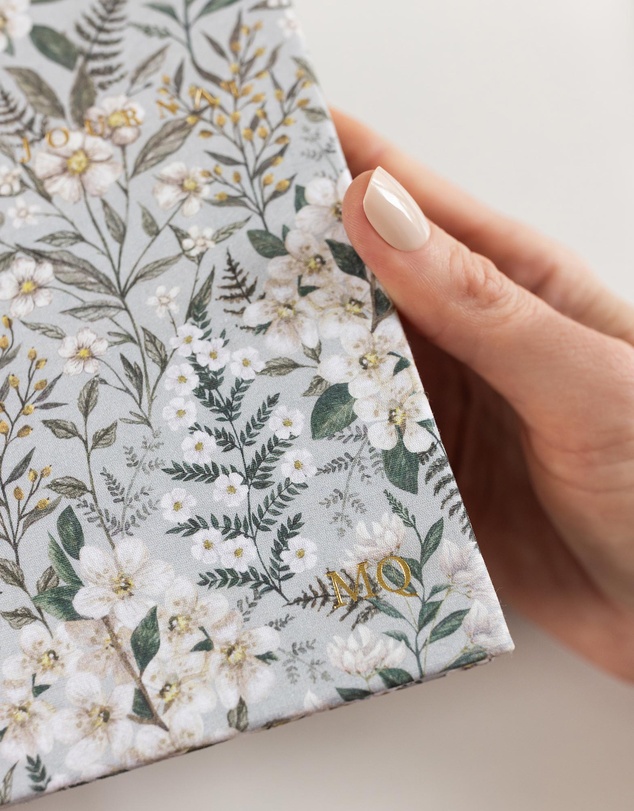 Bespoke Letterpress - Linen Bound Bullet Journal - Ivory Garden