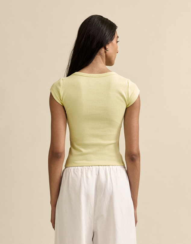 MVN - Ribbed Scoop Neck Top