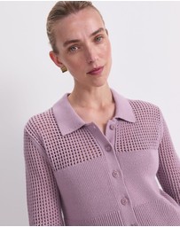 Sportscraft - Elka Pointelle Shirt Cardigan