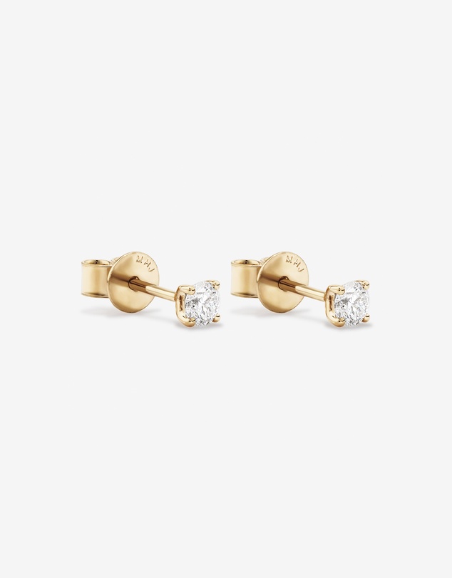Michael Hill - Certified 0.25 Carat TW Round Brilliant Diamond Solitaire Stud Earrings in 18kt Yellow Gold