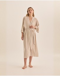 Gingerlilly - Sunny Natural Stripe Linen Robe