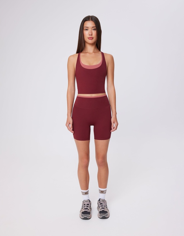 Upstate - Air Sculpt Double Layer Tank - Warm Cherry