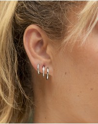 Mestige - Radiance Hoops Set - Silver Plated