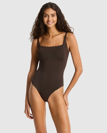 Sea Level Australia - Scalloped Square Neck Bralette One Piece