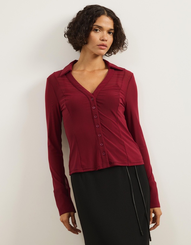 Atmos&Here - Willa Long Sleeve Mesh Shirt